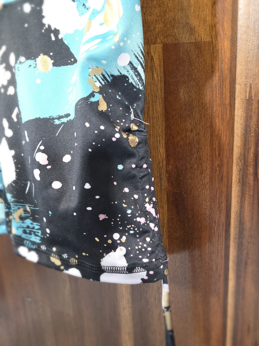 Justice Mint Tank Top and Black Splatter Gymnast Shorts Set - Picture 8 of 9